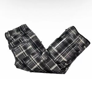 Youth Boulder Gear Grey Plaid Vented Ski Pants Size XL Extended Pant Cuffs